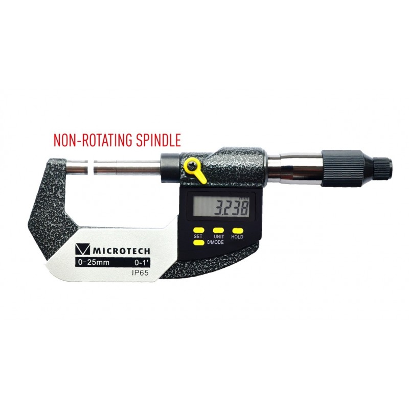 Non-rotating spindle digital micrometer