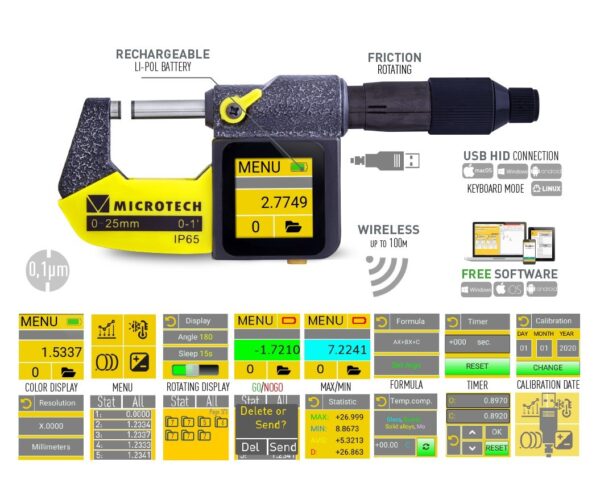 SUB-MICRON INTELLIGENT micrometer IP-65