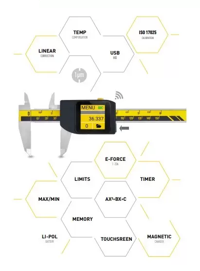 Micron computerized e-Force caliper Industry 4.0