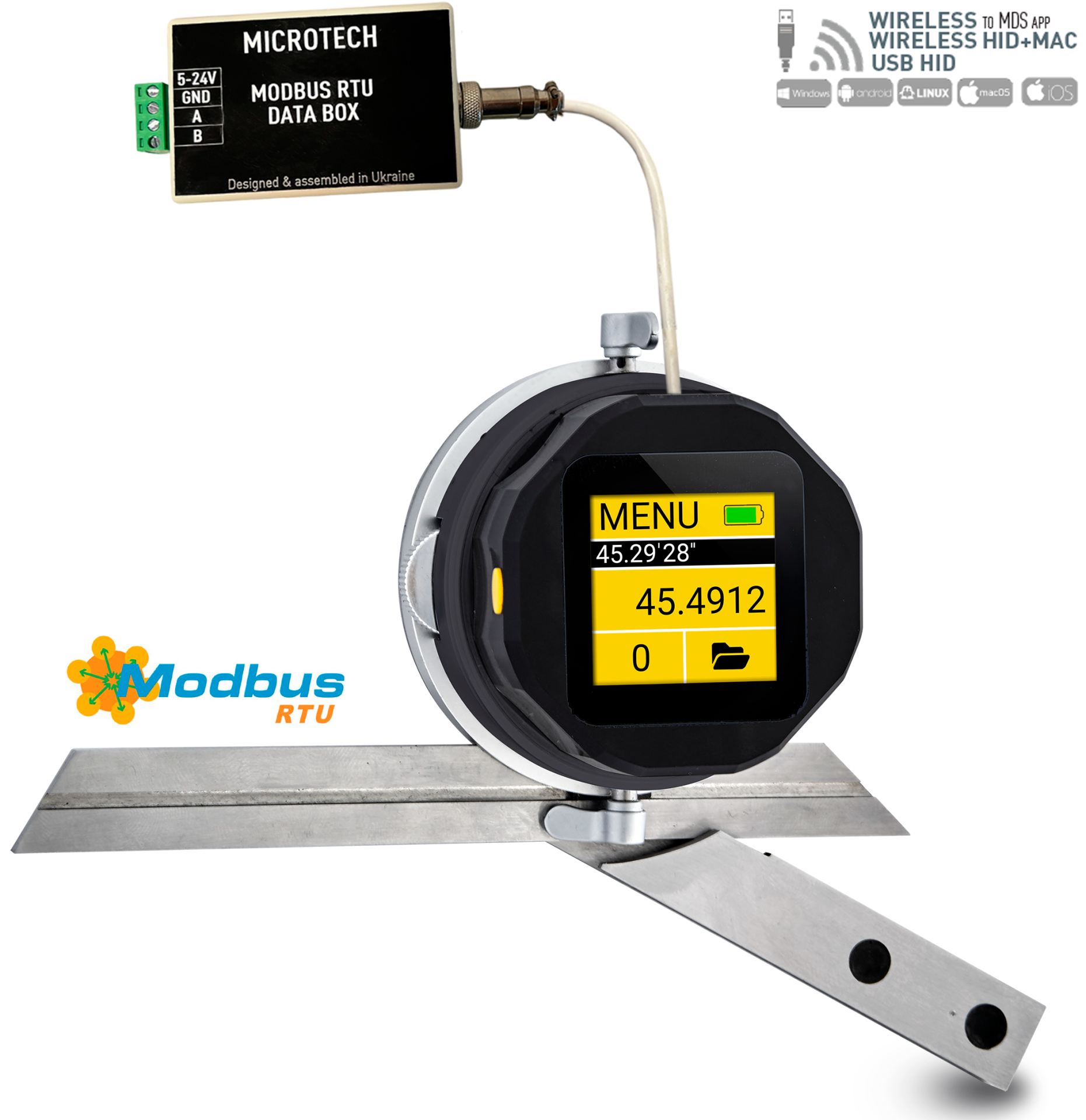 DataMet Modbus computerized protractor Wireless Industry 4.0 - MICROTECH